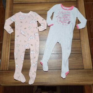 Set of 2 Harry Potter Infant Jumpers w/ Footies: Pink & Grey - Size 24M
